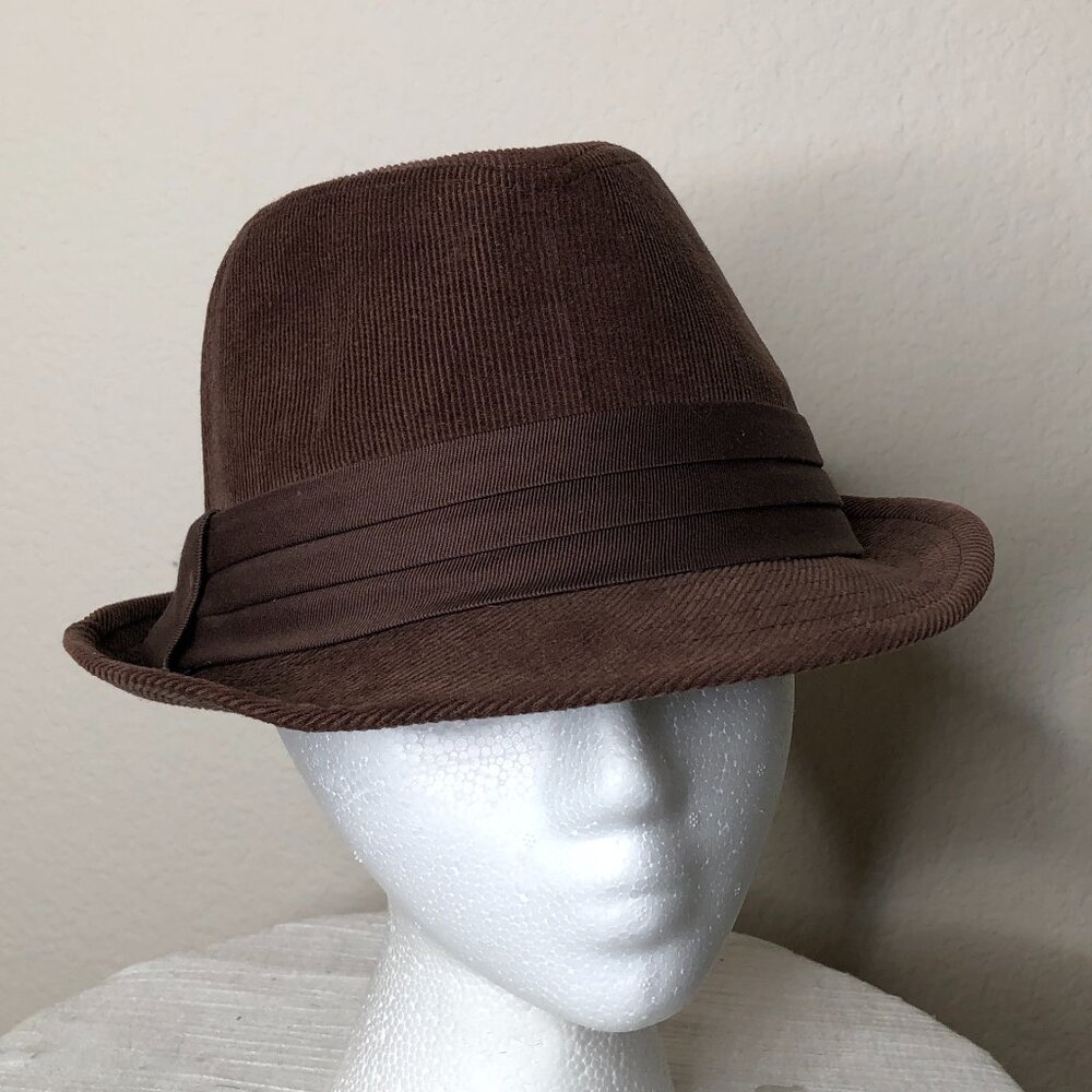 HANDSOME "L.E.I." Men's Brown Corduroy Fedora- good condition!